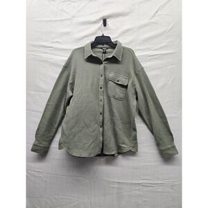 Buffalo Jeans Womens Waffle Button Up Shirt Faded Sage Green Medium NWT SLC0027